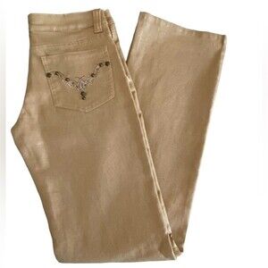 Juniors boom boom jeans khakis flare legs, stretch, studded pockets NWT size 5